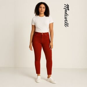 Madewell Women's Blood Orange High Rise Skinny Ankle Length Corduroy Pants  28
